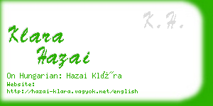 klara hazai business card